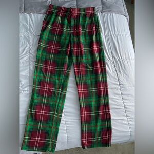 Goodfellow & Co Red Green White Plaid Fleece Pajama PJ Pants Bottoms Small